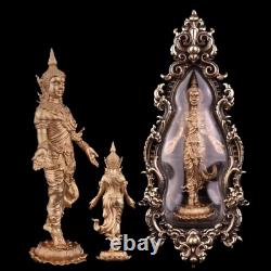 Walking Lord Buddha from Heaven Bronze Golden Thai Amulet Pendant