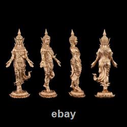 Walking Lord Buddha from Heaven Bronze Golden Thai Amulet Pendant