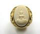 White Nga Gae Carved Ring Phra Buddha Chinnarat Thai Amulet 18K Gold Plate sz 11