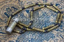Yant Takrut Lp Derm Necklace Thai Buddha Amulet Protection Pendant Old Rare