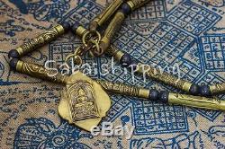 Yant Takrut Phra Lp Derm Necklace Thai Buddha Amulet Protection Pendant Old Rare